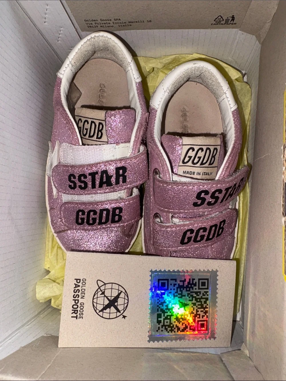 Golden Goose Kids SSTAR Glitter Velcro Sneakers - Pink